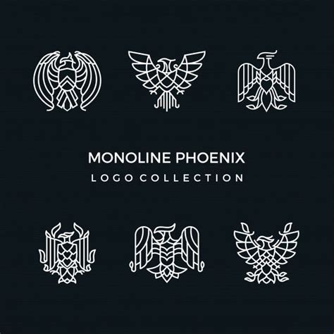 Monoline Phoenix Graphic Design Logo Geometric Logo