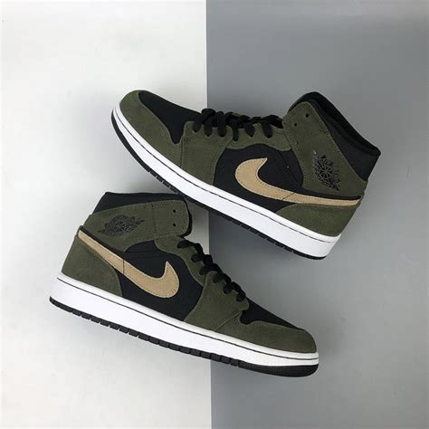 Air Jordan 1 Mid Military Olive Green For Sale The Sole Line