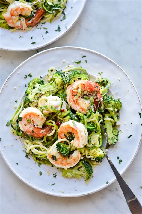Chicken or beef and broccoli. Lemon Garlic Shrimp with Broccoli and Zucchini Noodles ...