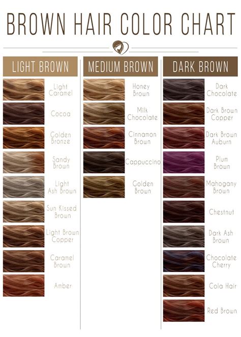 40 Shades Of Brown Hair Color Chart To Suit Any Complexion Light