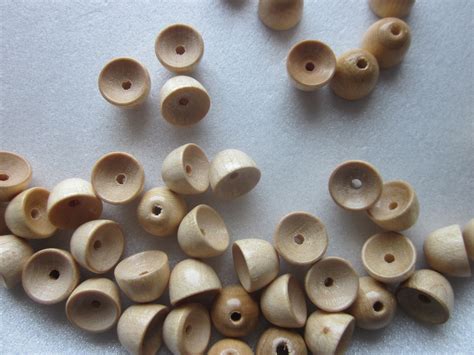 Beige Wood Bead Caps 10x7mm 20 Bead Caps Etsy