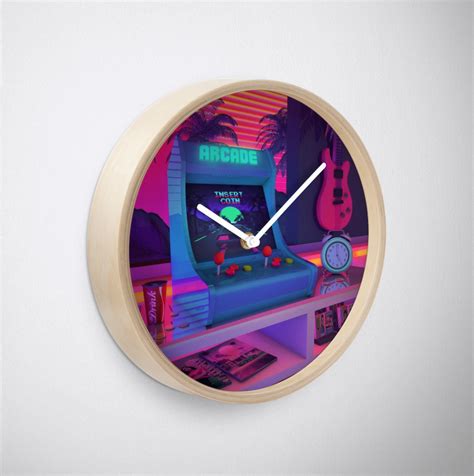 Arcade Dreams Clock By Dennybusyet Clock Arcade Retro Aesthetic