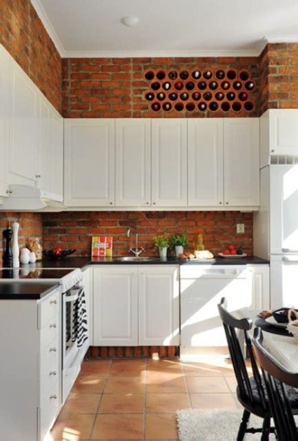 Stylish Kitchens With Brick Walls And Ceilings Digsdigs