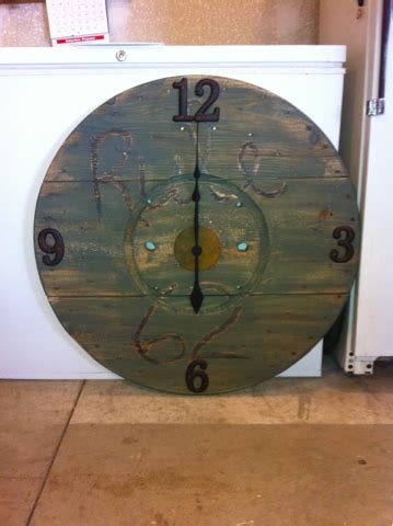 Reclaimed Rustics Wood Spool Clock