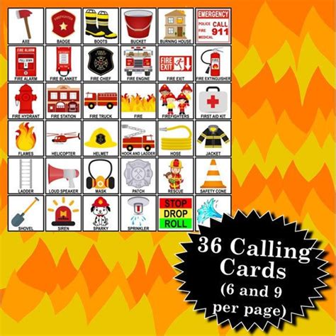 Fire Safety 5x5 Bingo Printable Pdfs Contain Everything You Etsy