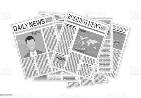 Newspapers Flat Design Style Stock Illustration Download Image Now