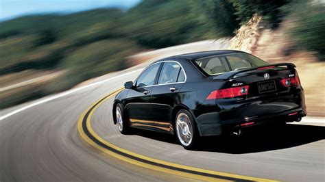 Wallpaper Acura Tsx 2006 Black Rear View Style Cars Speed Trees