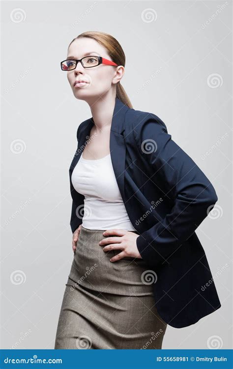 Portrait Of A Businesswoman Wearing Glasses Stock Image Image Of Portrait Chief 55658981