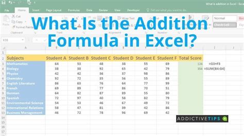 What Is The Addition Formula In Excel Addictivetips 2022