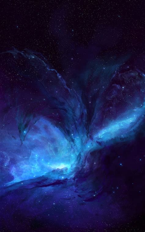 Download 1200x1920 Blue Nebula Stars Galaxy Sci Fi Wallpapers For