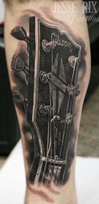 Gibson Guitar Tattoo By Jesse Rix Tattoonow