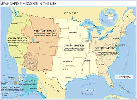 Usa Map With States And Time Zones