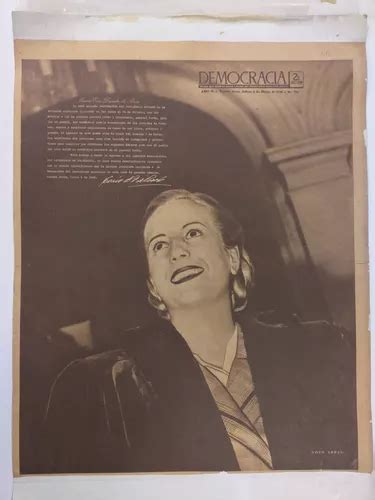 Peronismo Afiche De Eva Perón Diario Democracia 1948 En Venta En