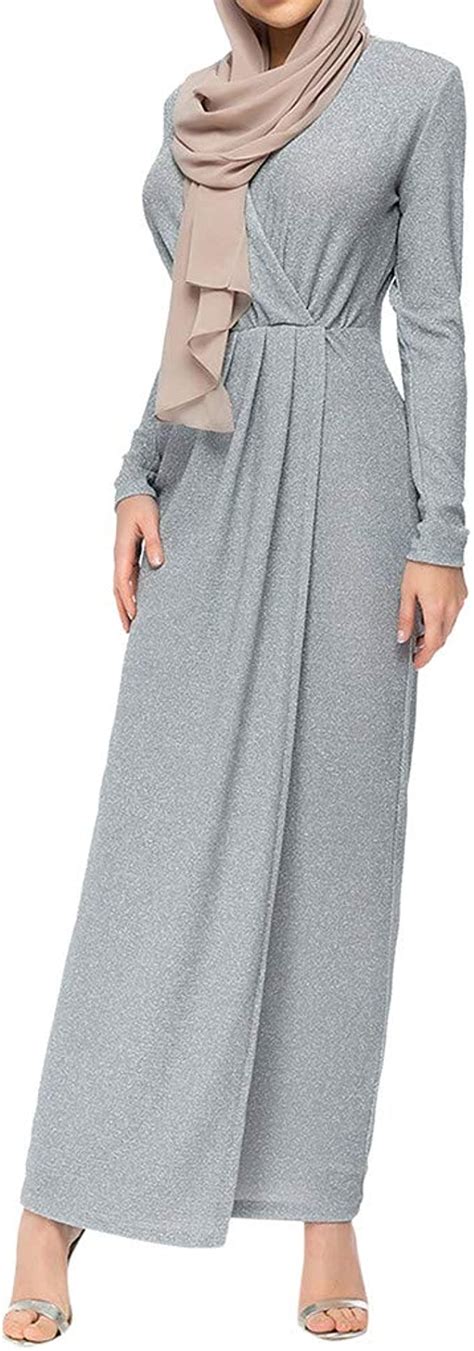 Lazzbabe Muslimische Frauen Bescheidenen Maxi Kleid Abaya Türkei Kaftan Kleidung Spitze Langarm