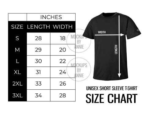 Champion T245 Cotton Short Sleeve T Shirt S Xxxl Size Chart Printify Unisex Tee Guide Mockup