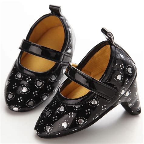 High Heel Baby Shoes For Girls Photo Props Silver Heat Leather Infant