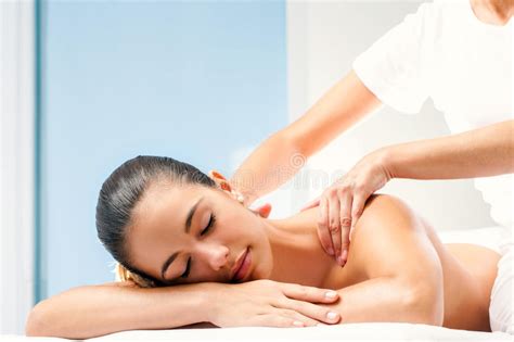 Young Woman Having Spa Back Massage Stock Image Image Of Human