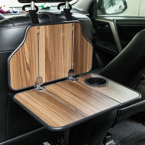 Folding Car Back Seat Solid Wooden Laptop Table Cup Holder Tray Buy