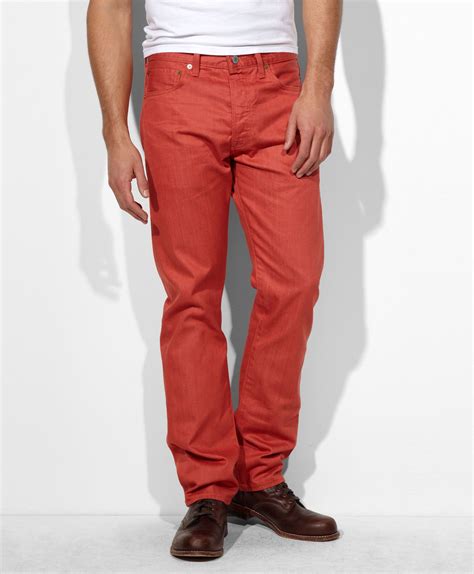 Levis 501 Original Fit Pants Mineral Red Jeans Mens Jeans Only
