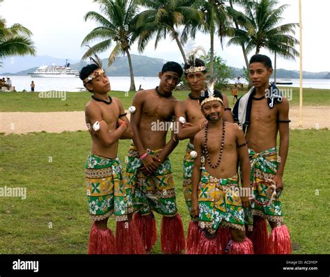 Kioa Island Fiji Native Male Dancers Stock Photo Alamy