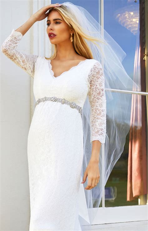 Chloe Lace Maternity Wedding Gown Ivory Maternity Wedding Dresses