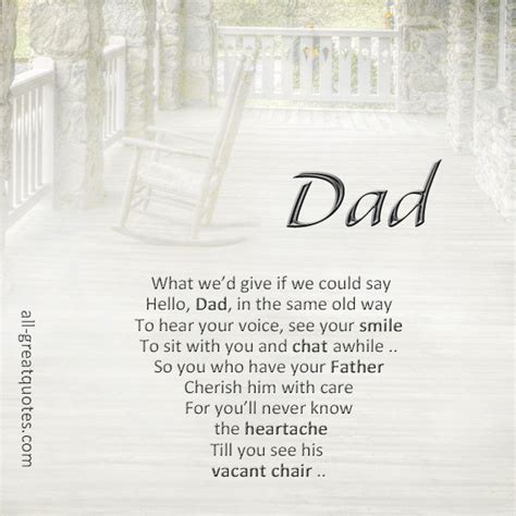 What Wed Give If We Could Say Hello Dad