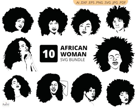 African Woman SVG African Woman Bundle SVG African Woman Silhouette