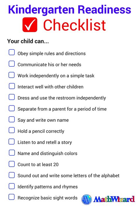 Kindergarten Ready Checklist Bridalres