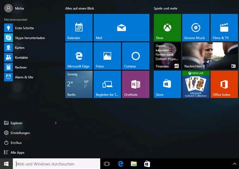 Windows 10 Oberfläche Personalisieren Startmenü Taskleiste Und