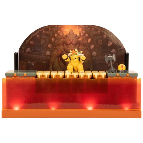 Super Mario Deluxe Bowser Battle Scene Playset With Lights And Sounds
