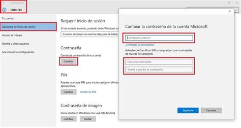 Como Cambiar La Contraseña De Inicio De Sesión En Windows 10 Cuentas