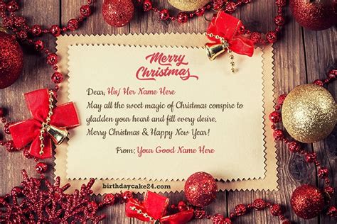 Best wishes for the holidays! Write Name On Merry Christmas Wishes Image