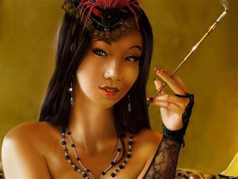 Hot Asian Smoking Girl Art Huge Print Poster Txhome D3995 In Wall