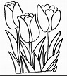 Spring Flowers Black And White Clipart | Free download on ClipArtMag