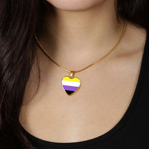 Nonbinary Necklace Nonbinary Pride T Genderqueer Jewelry Etsy