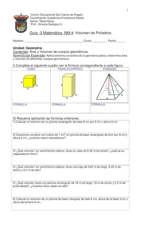 Pdf Gu A Matem Tica Nm Volumen De Poliedros Pdf File