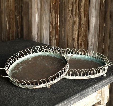 Distressed Metal Tray Metal Trays Shabby Chic Serving Trays Antique