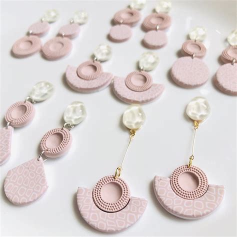 The clay needs to be conditioned before use and to do that, cut the clay into slices and then pass it through a pasta machine on the largest setting. HANDMADE POLYMER CLAY JEWELRY on Instagram: " in pale pink. Available… (With images) | Polymer ...