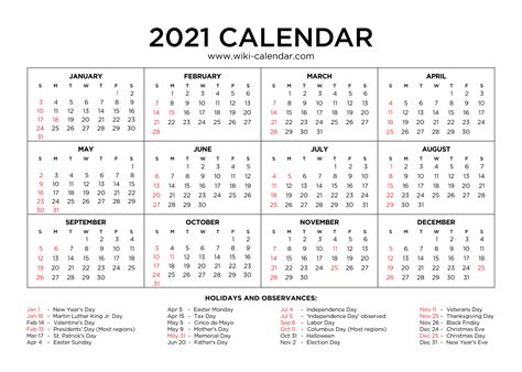 2021 Dates Calendar Pelajaran