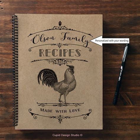 There's a big root that entered our house and you'll find a hole in the lower part of the root. Personalized recipe book with kraft cover - Cupid Design ...