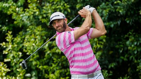 Masters Champion Dustin Johnson Plays A Stroke From The No 14 Tee