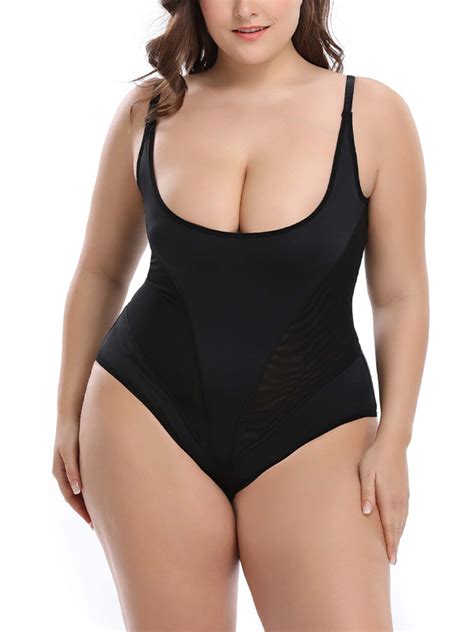 Lallc Plus Size Womens Body Shaper Tummy Control Slim Fit Stretch One