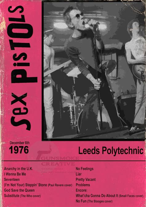 Sex Pistols Poster Leeds Polytechnic 1976 Concert Poster Etsy Uk