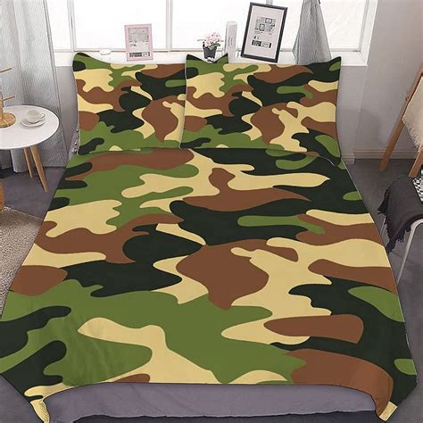 Camouflage Pattern Comforter Set Queen Bedding Set Of 31 Etsy Australia