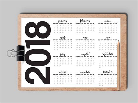 Minimal 2018 Wall Calendar 2018 Year Calendar 70 X50 Cm Landscape