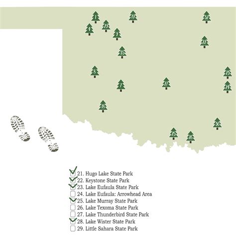Printable Oklahoma State Parks Map State Parks Of Oklahoma Etsy