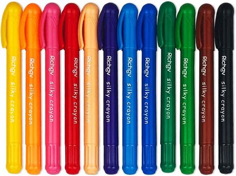 Silky Crayons Richgv 12 Colors Rotating Washable Kids Crayons Non