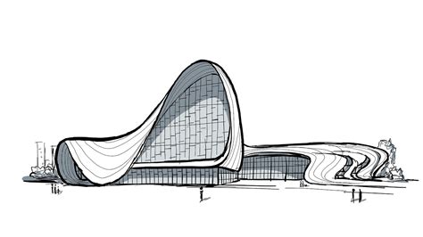 Drawing The Heydar Aliyev Center By Zaha Hadid Youtube