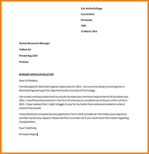 4 Free Motivation Letter For Bursary Sample With Example Motivation