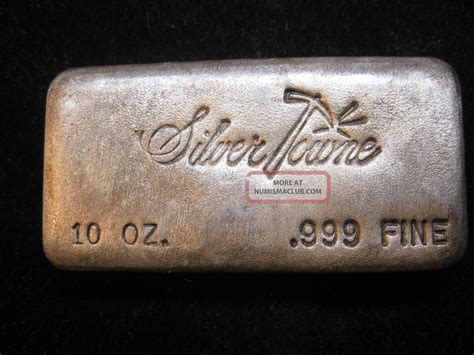 Silvertowne Vintage Hand Poured 10 Ounce 999 Fine Silver Bullion Bar